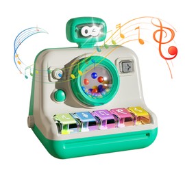 Baby Piano Musical Instruments Toys - Camera Themed Light Up Interactive Toys for Toddlers 1-3 Tummy Time & Infant Activity, 6-12 Month Toys First Birthday Gifts for Boys Girls Learning