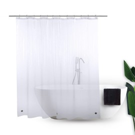 Vosign Short Shower Curtain Liner 66 Inch Length Clear Plastic Bathtub Shower Curtain Sets, Waterproof Heavy Duty Shower Liners, 72x66 Inch