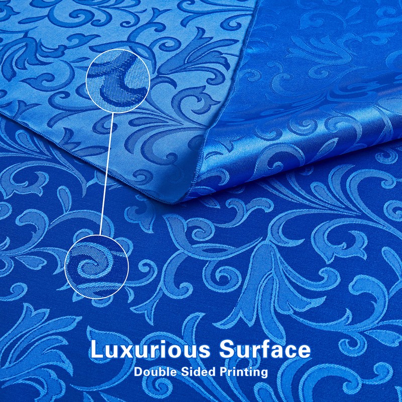 HommxJF 4 Pieces Scroll Damask Jacquard Royal Blue Placemats,13 x