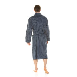 Haigman 100% Cotton Dressing Gown 7396 Navy Stripe Medium