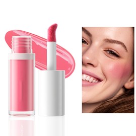 Rubor Líquido Mate Multifuncional, Textura Sedosa, Efecto Natural, Blush Todo en Uno para Usar como Labial y Sombra de Ojos sin Complicaciones (01#)