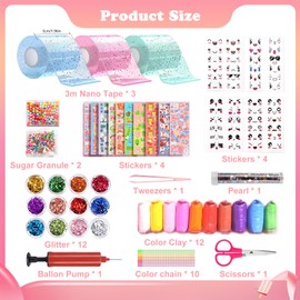 JurciCat Nano tape bubbles set kit for children, 57 pieces, DIY for stress relief and recovery, squishy set, super elastic nano tape for children, boys, girls