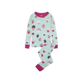 Hatley Girls Organic Cotton Long Sleeve Printed Pajamas, Cute Cupcakes, 10 Years