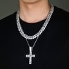TRIPOD JEWELRY Crucifix Cross Necklace Iced Out Baguette Christian Lords