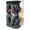 Gothic Guardian Winged Ram Gargoyles Celtic Clover Pillar Sand Timer