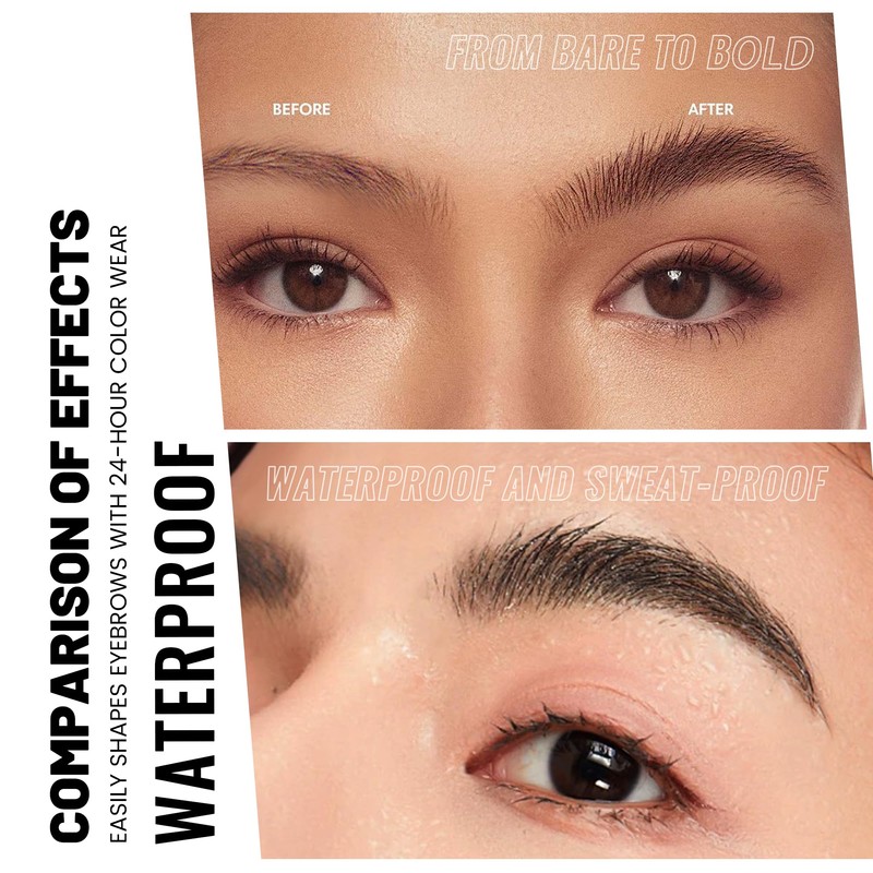 2 Pack Microblading Eyebrow Pen, 2-in-1 Dual-Ended Waterproof 2 Fork