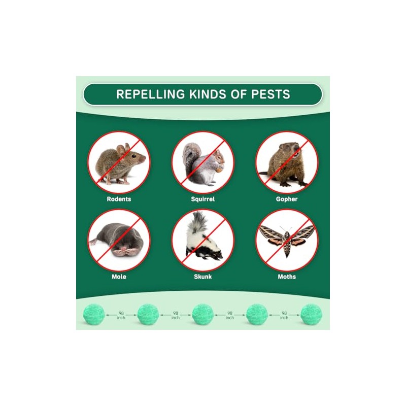 Natural Rodent Repellent Balls with Peppermint Oil - 14 Pack