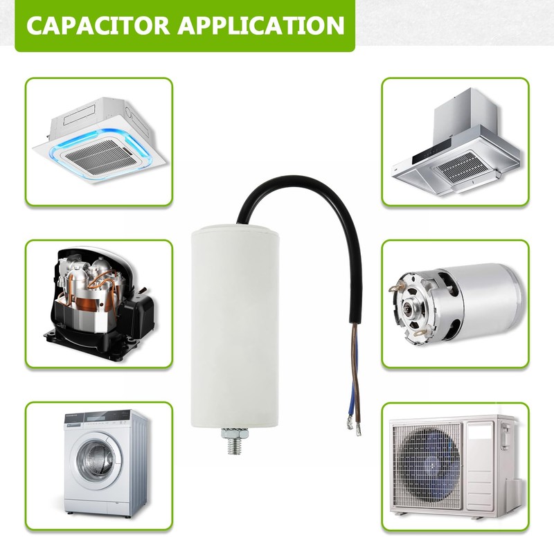 BOJACK 10uF 450V Motor Running Capacitor 34 x 63 mm