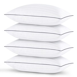 GOHOME King Size Pillows Set of 4 - Bed Pillows for Sleeping 4 Pack, Cooling Supportive Hotel Pillows with Premium Soft Down Alternative Fill for Side Stomach and Back Sleepers