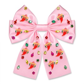 YAHPERN Mexican Cinco De Mayo Hair Bows for Women Fiesta Chili Sombrero Hair Bow Clips Cinco De Mayo Mexican Outfits Hair Accessories Gifts (Pattern A)