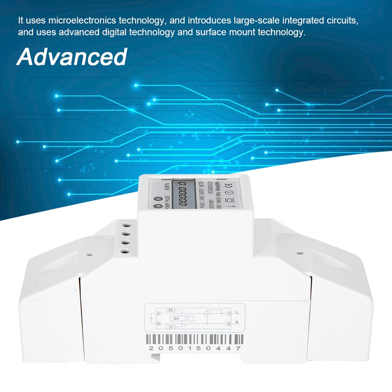 DDS1891 Single Phase Din Rail Energy Meter 2P Backlight Electric