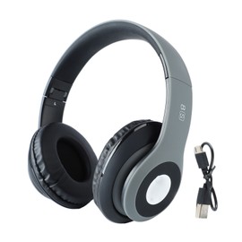 Bluetooth Headphone Noise Reduction Heavy Bass Rechargeable Support Memory Card Wireless Headset Gray
