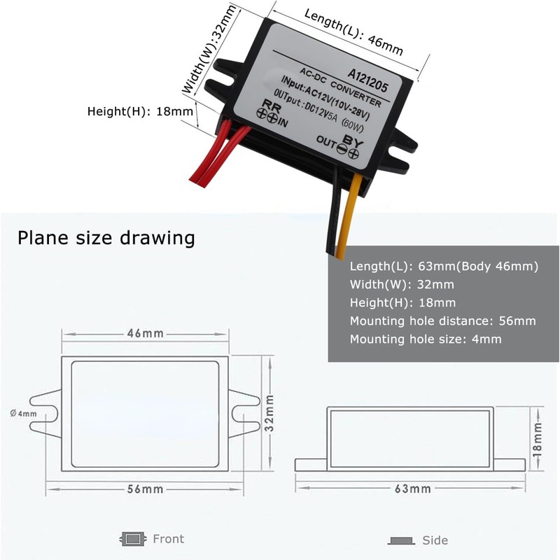 Step Down Converter Power Converter Module Waterproof Volt Converter AC
