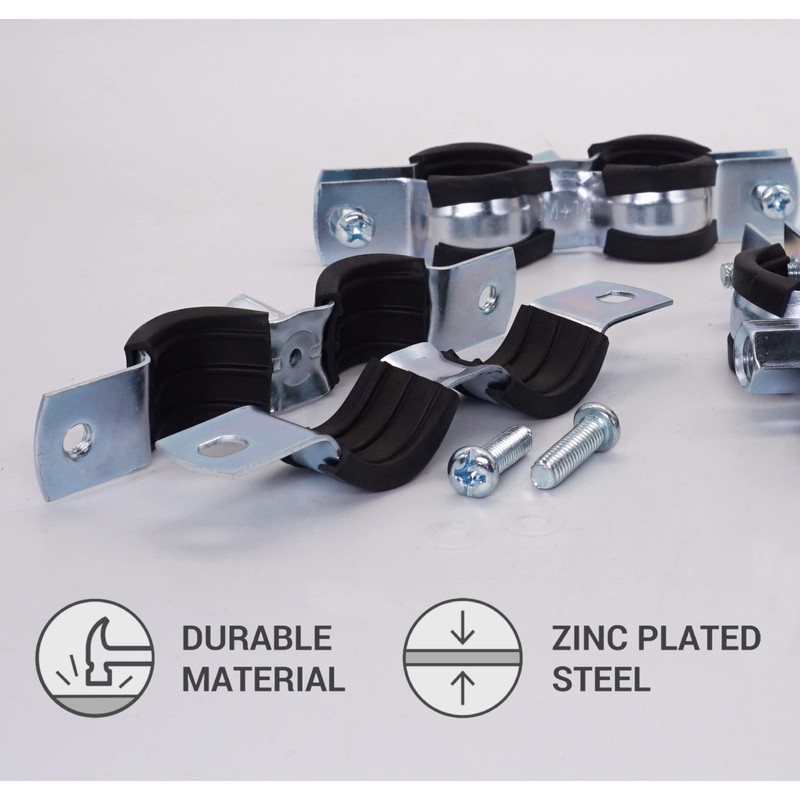 SKIR'CO Double Pipe Holders with Rubber Lining for 20-24 mm