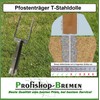 U-post support for embedding in concrete/hot-dip galvanised/T-dolle steel pin length