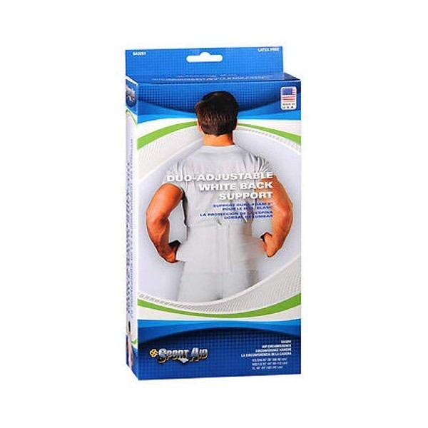 Sport Aid Duo-Adjustable White Back Support, 9'' Medium Large 1 Each by Sport Aid (Pack of 2)