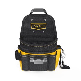 DIYPro Tool Pouches, Tool Belt Pouch, Electrician Tool Pouch, Quickly Attach & Release Tool Belt Pouch with Clip, Tool Bag Multi-Pocket, Heavy Duty Utility Pouches for Carpenters & Home Improvement