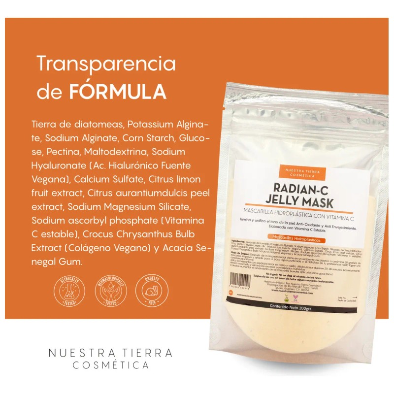 🔥 Mascarilla hidro plástica iluminadora anti manchas con vit c