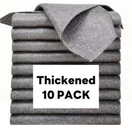 Thickened Magic Cleaning Cloths 10 Pack, Streak-Free Microfiber Towels, High-Absorbency Reusable Wipes for Glass, Windows, Kitchen & Car, 11.8"x7.8" Gray