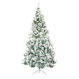 Perfect Holiday 6.5' Snow Flocked Christmas Tree | 647 Tips, Dia 46.5"| Includes Metal Stand, Green (PVCS-65)
