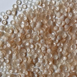 SequinsUSA 6mm Cup Sequins Nude Beige Transparent Glossy Matte Duo Reversible Medium Hole