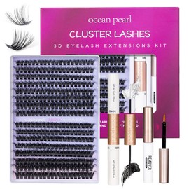 Ocean Pearl 오션 펄 래쉬 클러스터 320pcs 3D 두꺼운 키트 60D+80D 래쉬, 아이엘래쉬, 익스텐션 키트, +실러+제거+핀셋이 포함된 아이엘래쉬 클러스터, 속눈썹 [396pcs Manga Clusters Kit] Ocean Pearl Lash Cluster 320pcs 3D Thick Kit 60D+80D Lashes, Eyelash, Extension Kit, including Sealer, Remover, Tweezers, Eye