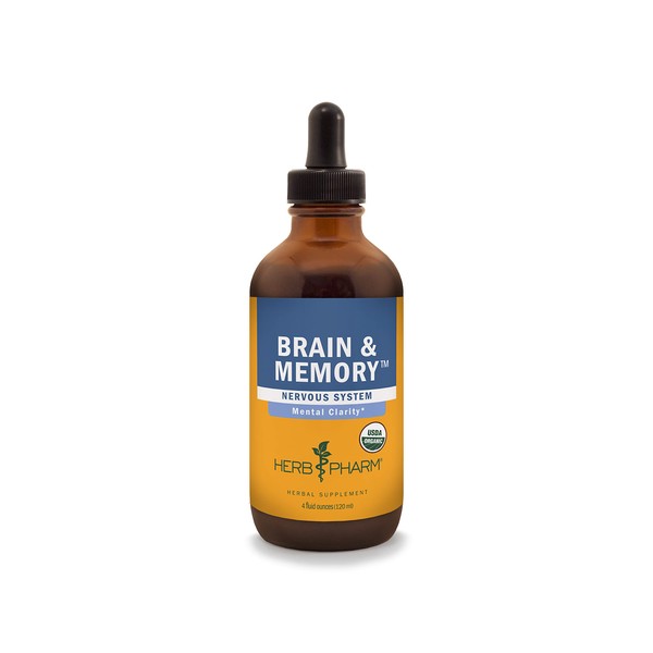 Herb Pharm Brain and Memory Liquid Herbal Formula with Ginkgo for Memory and Concentration, 4 Fl Oz