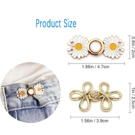 Jean Button Pins Tighten Waist Button, 8 Sets Adjustable Waist Buckle Extender For Jeans, Sew-on Snap Button Pins For Loose Jeans Pants Waist Extender Buttons Fit For Instant Button