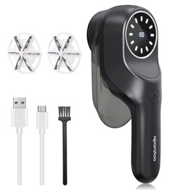 Fabric Shaver for Clothes, 2 Modes Lint Remover with 3 Stainless Steel 6-Leaf Blades, Electric Sweater Shaver Defuzzer with Battery Display Fast Remove Fuzz Lint Balls Pills Bobbles