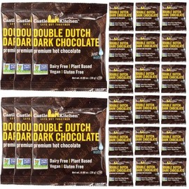 Castle Kitchen Dark Hot Chocolate Single 1oz Packets (25 Count) Dairy Free, Vegan Hot Cocoa - Just Add Water - For On the Go, Travel & Work
