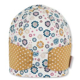 Sterntaler Girls Polka Dot Flower Beanie, ecru