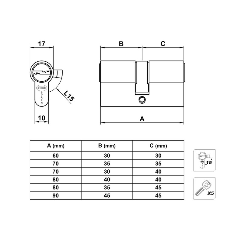 Amig - Security Cylinder | Door Lock | Double Clutch