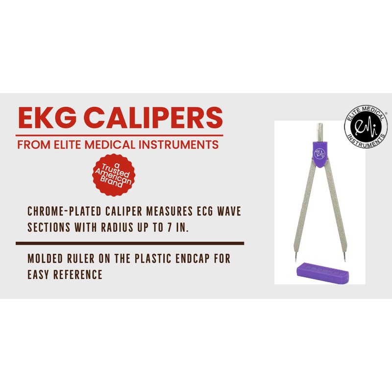 Elite Medical Instruments EMI Basix EKG ECG Caliper EKG-101-V, Violet