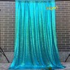 LQIAO Sequin Backdrop 4x10ft Teal Blue Curtain Panels Sequin Fabric