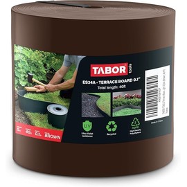 TABOR TOOLS 20 Ft Terrace Board, 5 Inch High, 0.1" Inch Thickness, Landscape Edging Coil, Grass Barrier, Bender Board, Garden Liner, ES33. (Brown)