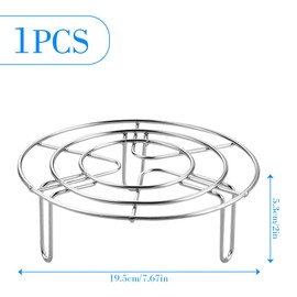 GLADFRESIT Round Air Fryer Rack,Stainless Steel Multi-Purpose Cooking Rack for Cooling, Steaming, and More,19CM