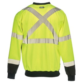 J. J. Keller & Associates, Inc. High Visibility Sweatshirt, Crew Neck, Black Bottom, Type R Class 3, Lime, 5X-Large, SAFEGEAR