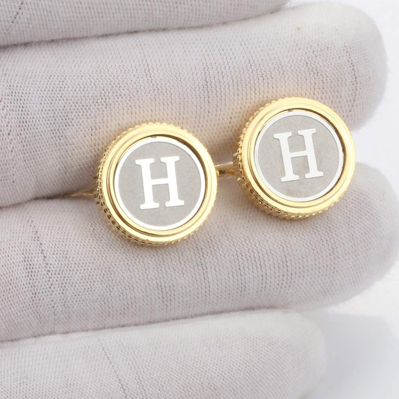 GWD Mens Cufflinks Tie clips set Set Shirt Classic Initials