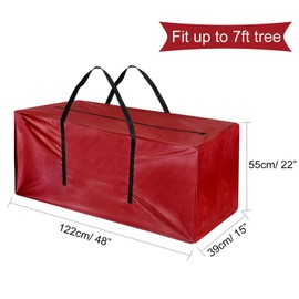 TUPARKA Christmas Tree Storage Bags Large Size for 7ft Tree, 48" x 15" x 22"(Red)