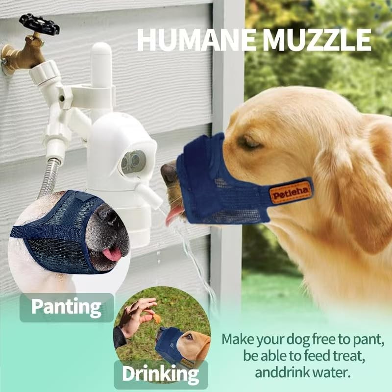 Dog Muzzle Soft Mesh Muzzle for Pets with Adjustable Drinking