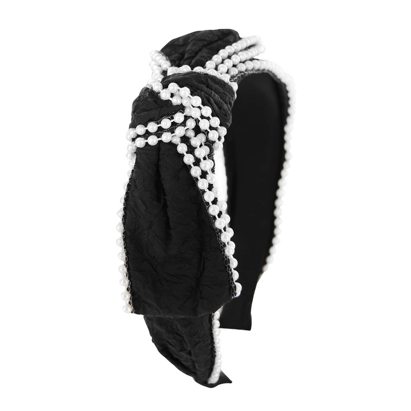 axy Headband with Pearls and Large Bow 14.5 cm x