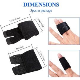 Finger Buddy Tape & Splint with Padding - for Broken, Sprained, Fractured Finger Relief - Buddy Wrap Straps for Jammed, Swollen, Dislocated Joint Support (Black)