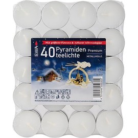 Erzgebirge Palast JEKA Premium Pyramid Tea Lights, Pack of 40