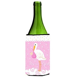 Caroline's Treasures VHA3013LITERK It's a Baby Girl Wine Bottle beverage insulator Hugger, Wine Bottle, multicolor