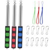 DOINEUFL 3 PCS Telescopic Flag Pole, Handheld Telescopic Pole for