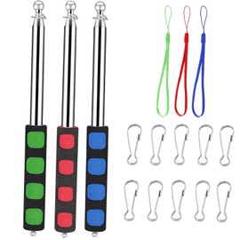 DOINEUFL 3 PCS Telescopic Flag Pole, Handheld Telescopic Pole for Teaching, Extendable Flag Pole Telescopic Flag Pole Festival, Portable Flag Pole