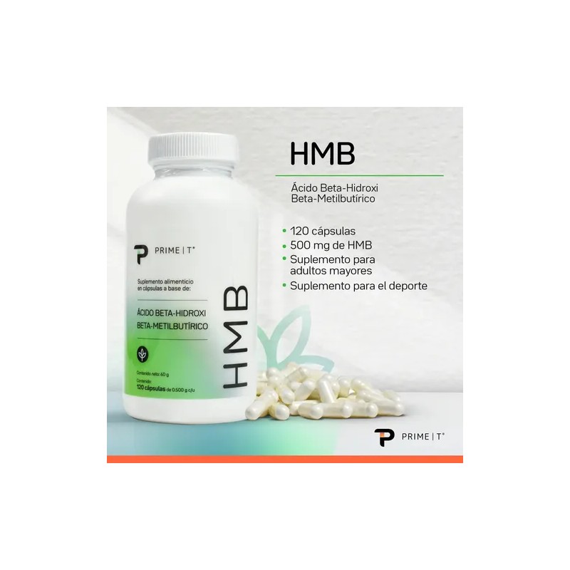 Hmb Suplemento Primetech 120 Cáps Con 500 Mg