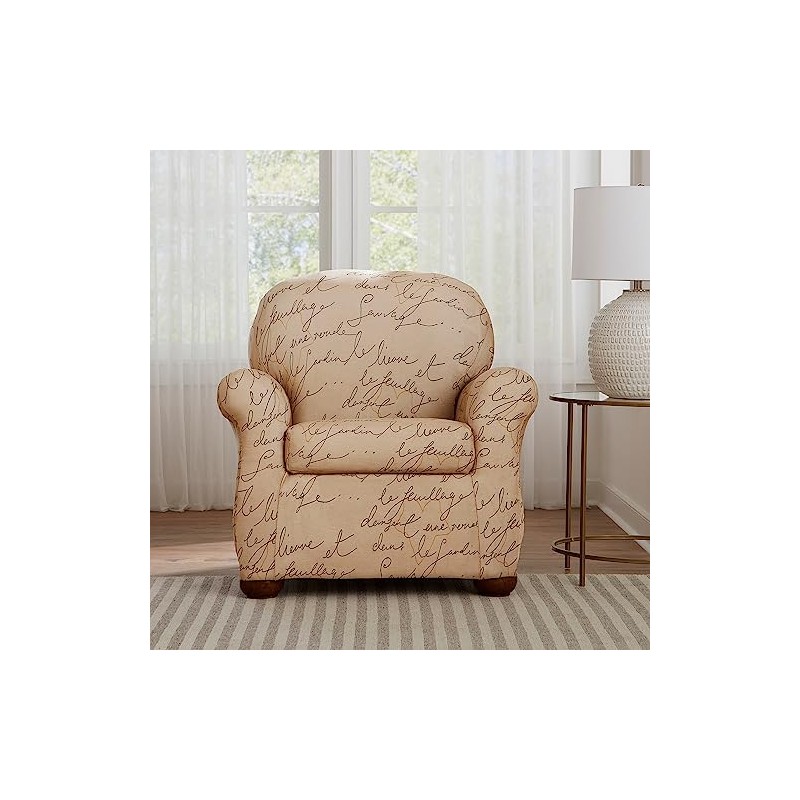 Waverly Stretch Pen Pal 2 Piece Accent Chair Slipcover in