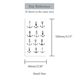 Oottati 2 Sheets Tiny Small Temporary Tattoos For Women Men Finger Hands Neck Wrist Face, Cute Long Lasting Cartoon Fake Tattoo Stickers For Kids Boys Girls Anchor Love Heart