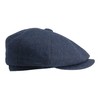 Gamble & Gunn Shelby' Flat Cap Navy Herringbone Vintage Style